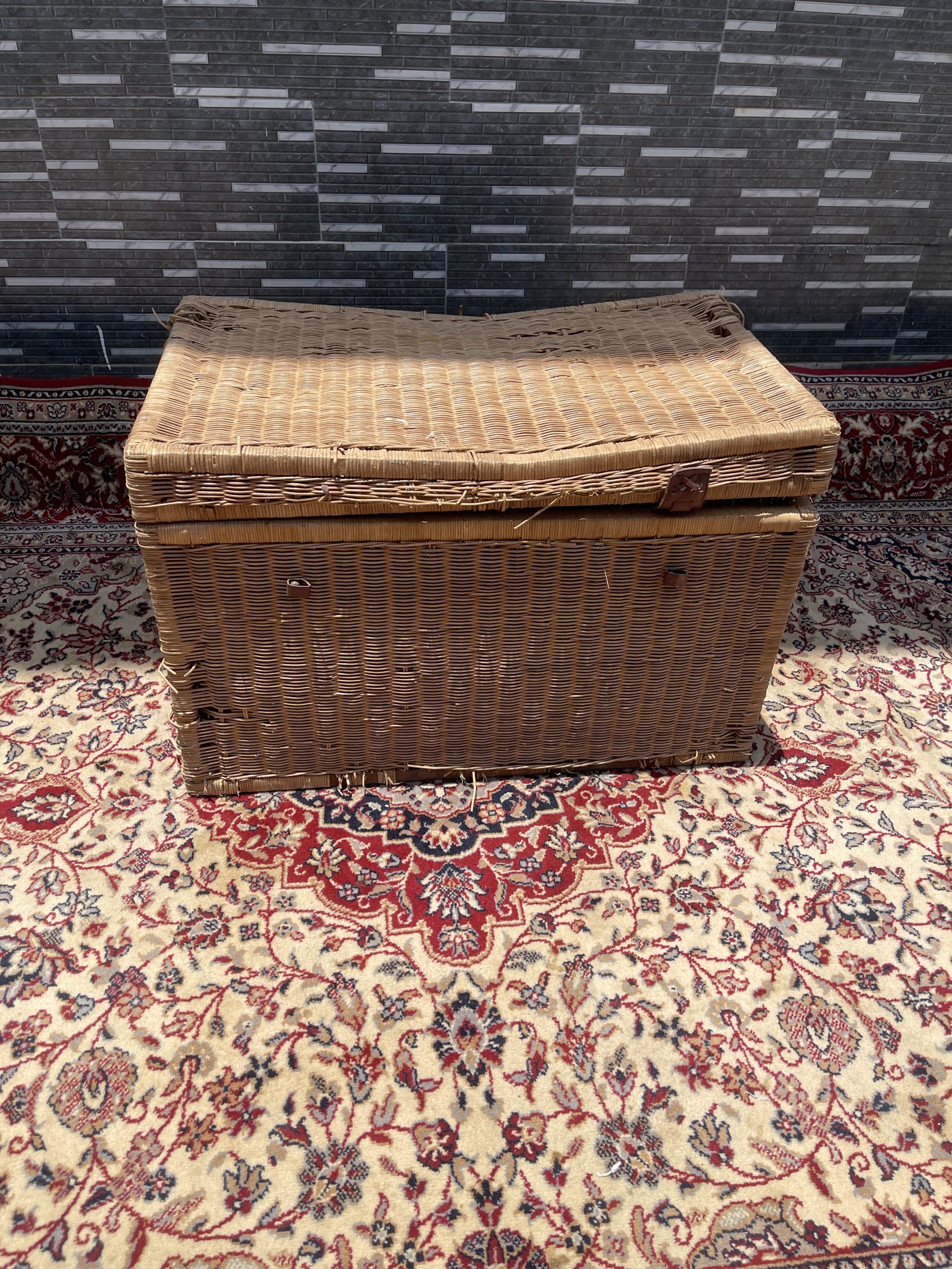 Vintage Large Woven Wicker Trunk
