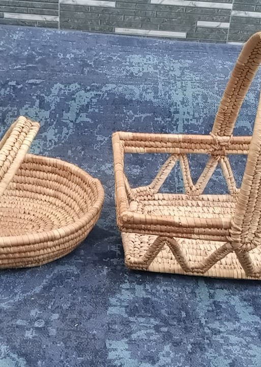 Handwoven Natural Straw Market Baskets