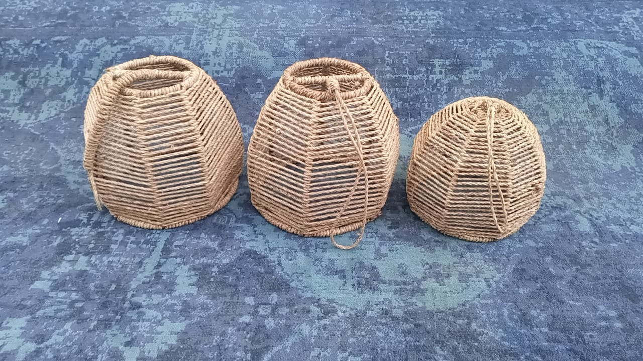 Rustic Woven Rope Pendant Light Shades